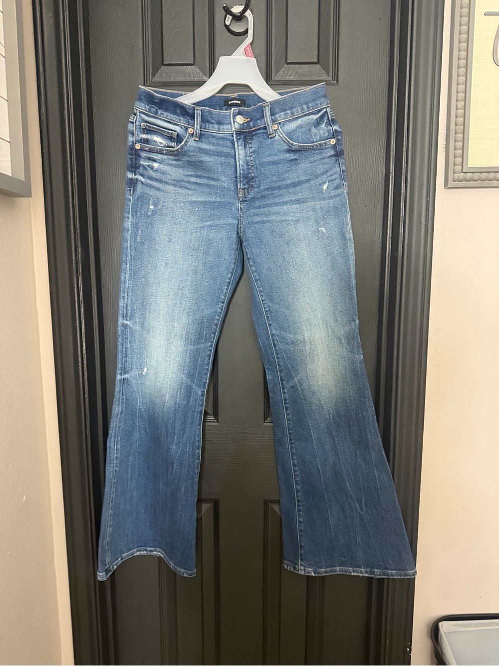 Express Medium Blue Flare Jeans